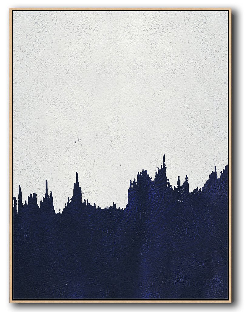Buy Hand Painted Navy Blue Abstract Painting Online - World Art Huge